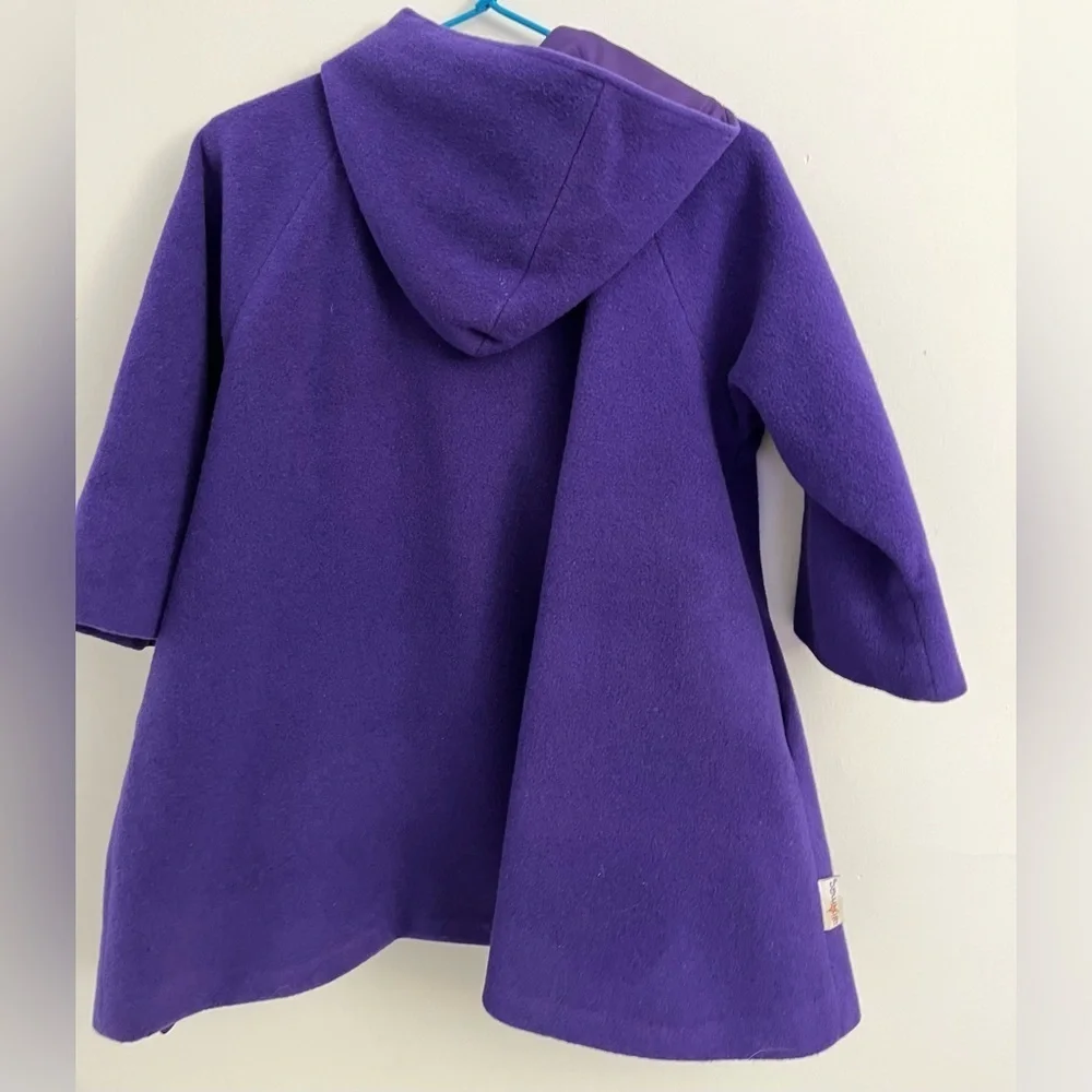 Vibrant Purple Kids Cape with Geometric Accents Size 5